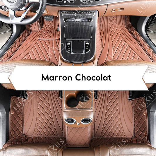 Tapis de Sol Premium Sur Mesure en 3D | Motif Hybride | Marron Chocolat