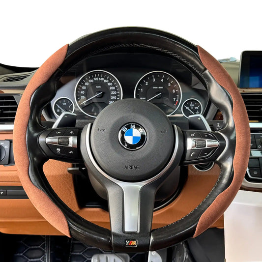 Couvre Volant Minimaliste en Alcantara - Grip Vero - Marron Chocolat