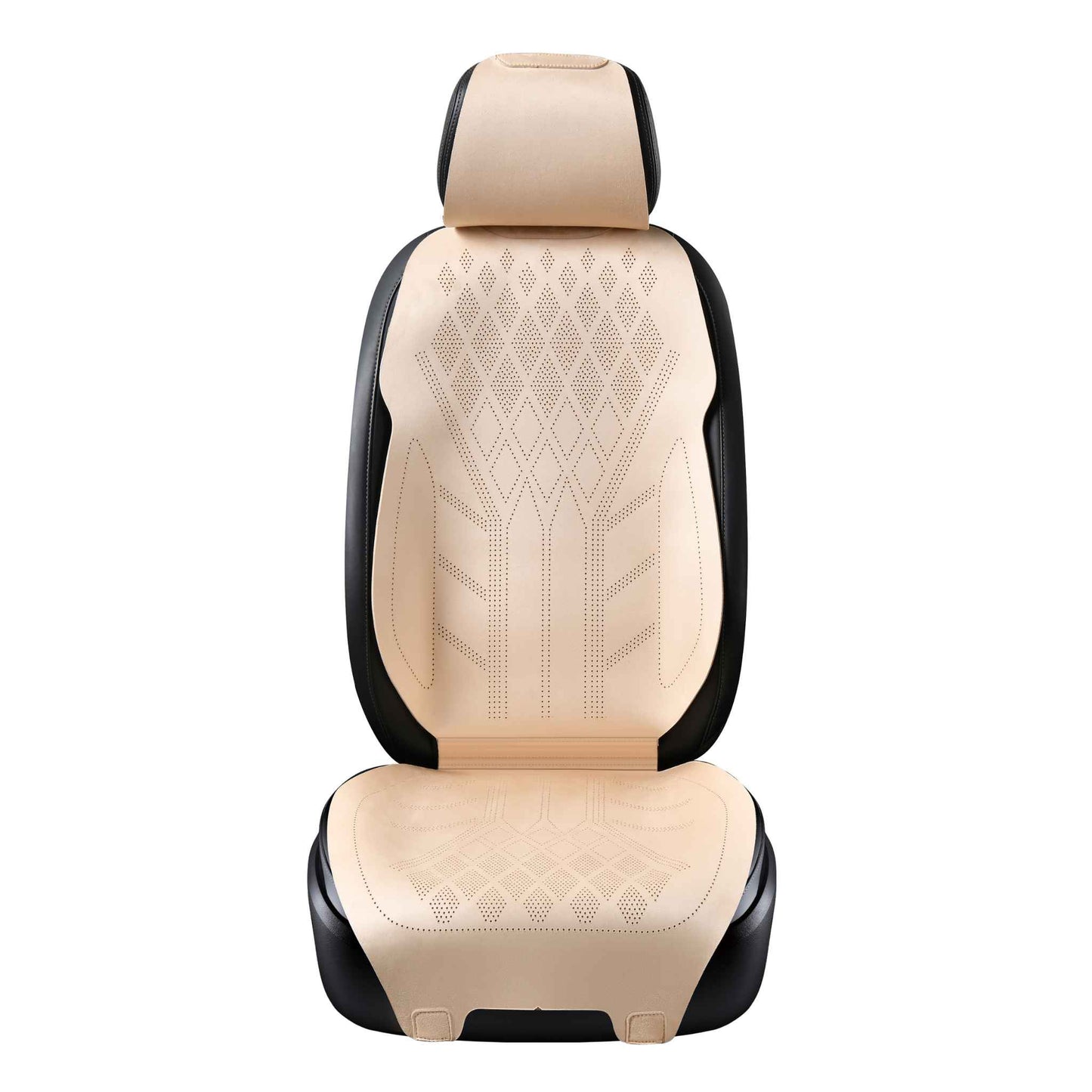 Luxus SeatSkin™ Housses de Siège sur Mesure en Suédine – Motif Losange Beige Crème