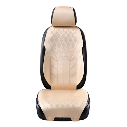 Luxus SeatSkin™ Housses de Siège sur Mesure en Suédine – Motif Losange Beige Crème