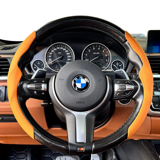 Couvre Volant Minimaliste en Cuir Nappa - Grip Sport - Marron Arancio