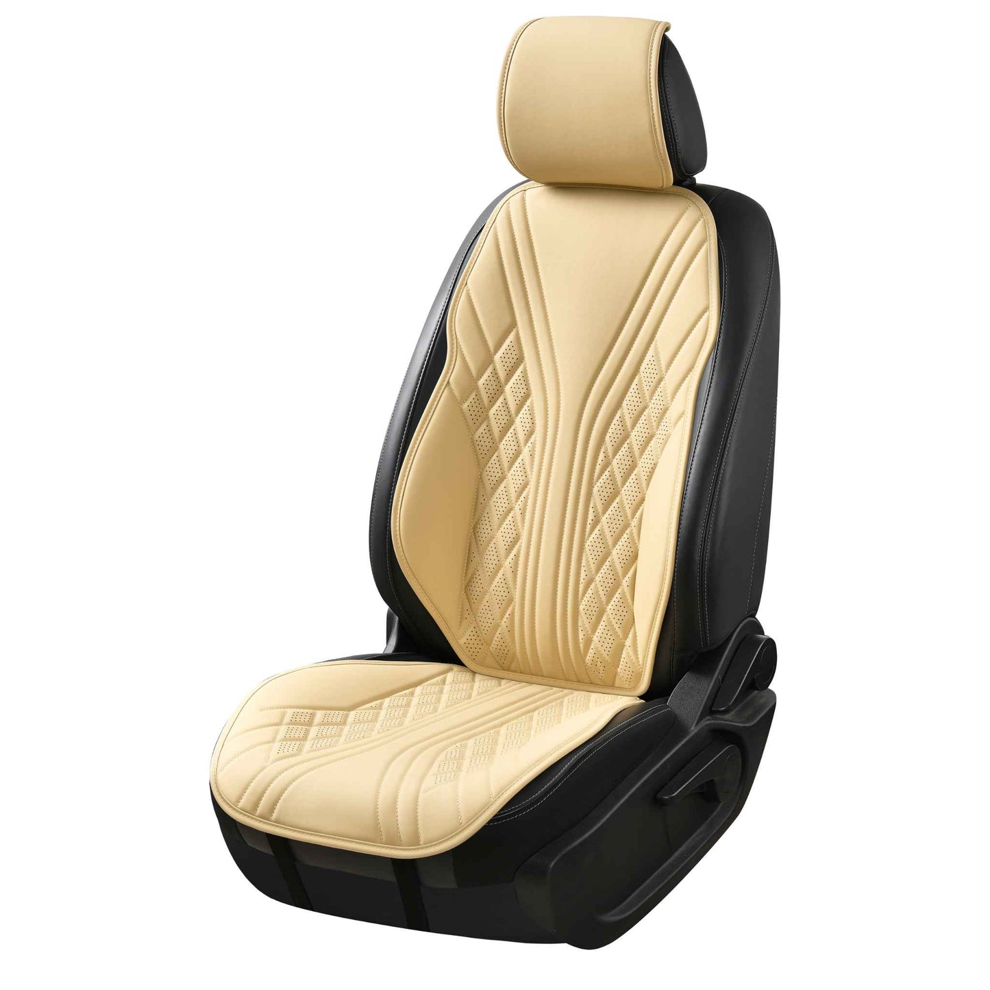 Luxus SeatSkin™ Housses de Siège en Similicuir à Motif Hybride | Beige Crème