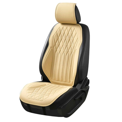 Luxus SeatSkin™ Housses de Siège en Similicuir à Motif Losanges | Beige Crème