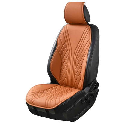 Luxus SeatSkin™ Housses de Siège en Similicuir à Motif Hybride | Marron Caramel