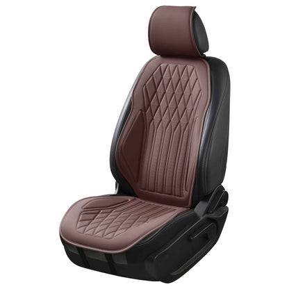 Luxus SeatSkin™ Housses de Siège en Similicuir à Motif Losanges | Marron Chocolat