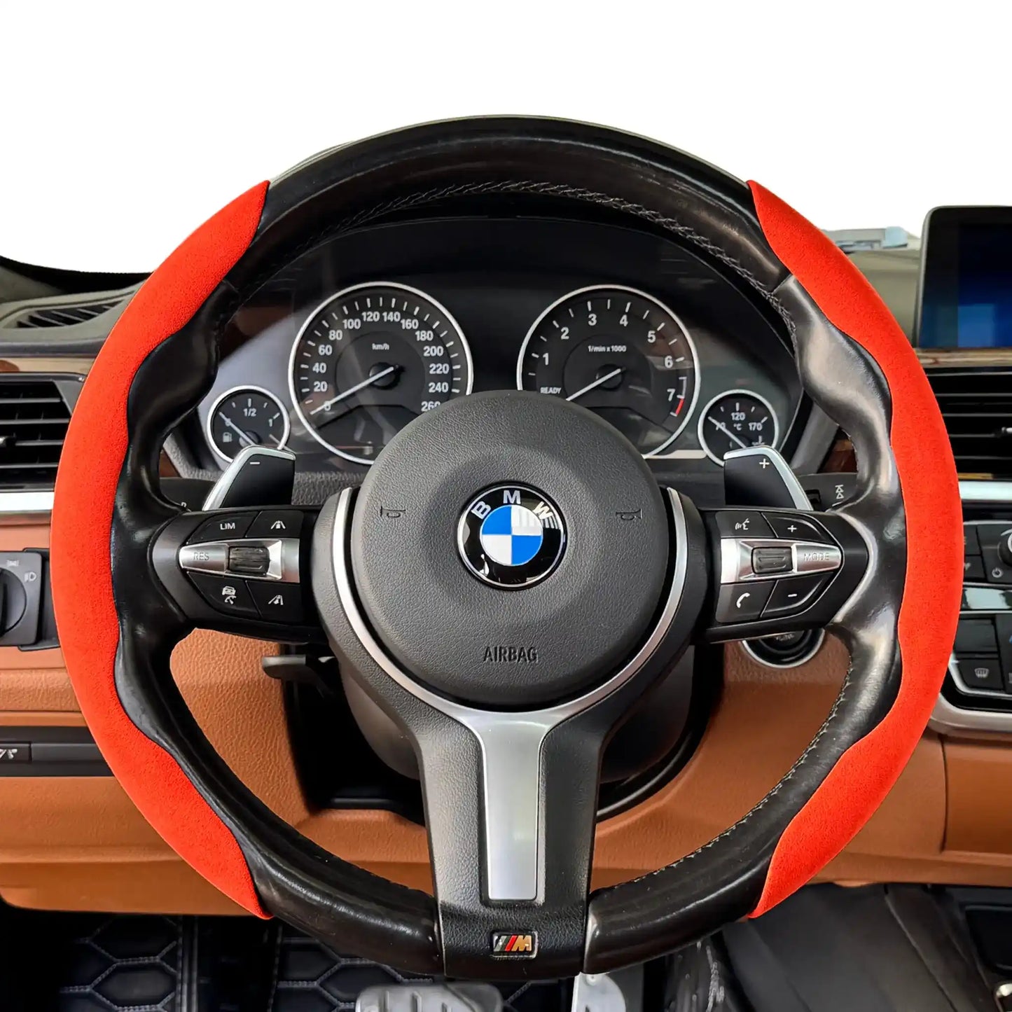 Couvre Volant Minimaliste en Alcantara - Grip Vero - Rouge Ferrari