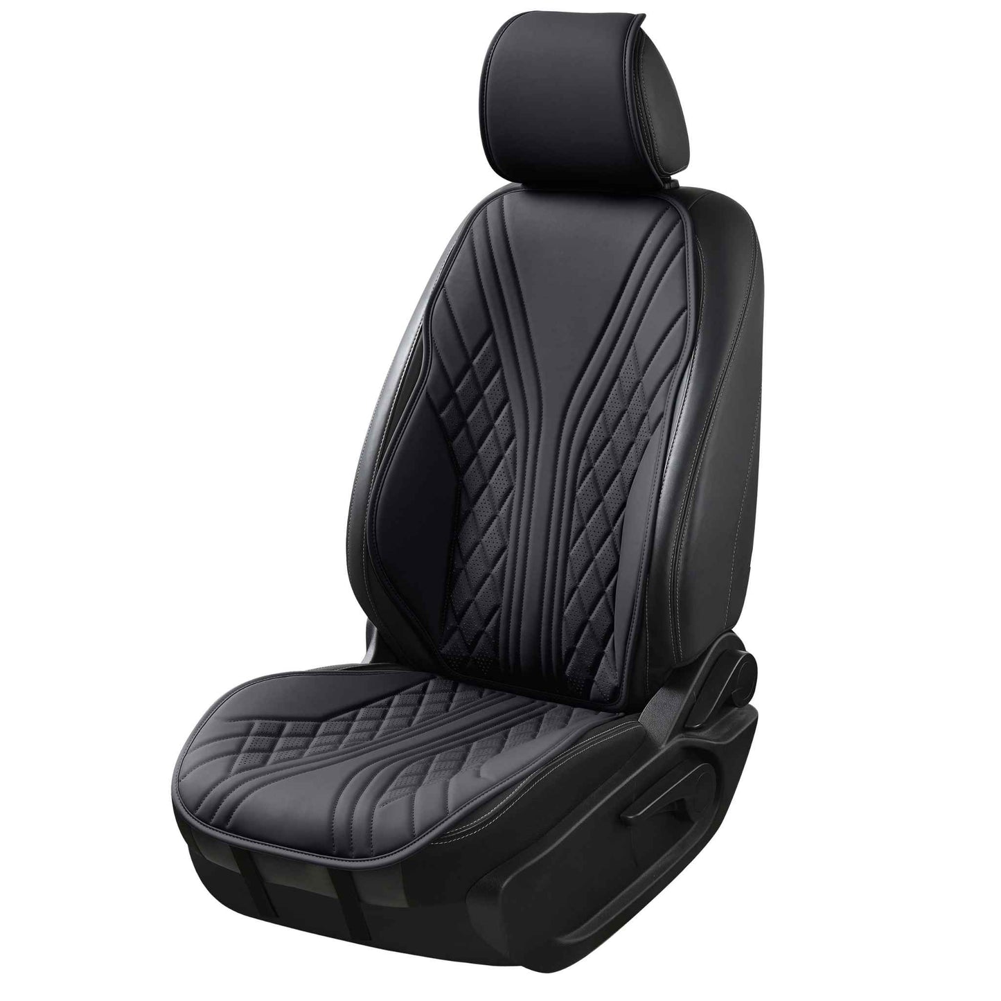 Luxus SeatSkin™ Housses de Siège en Similicuir à Motif Hybride | Noir