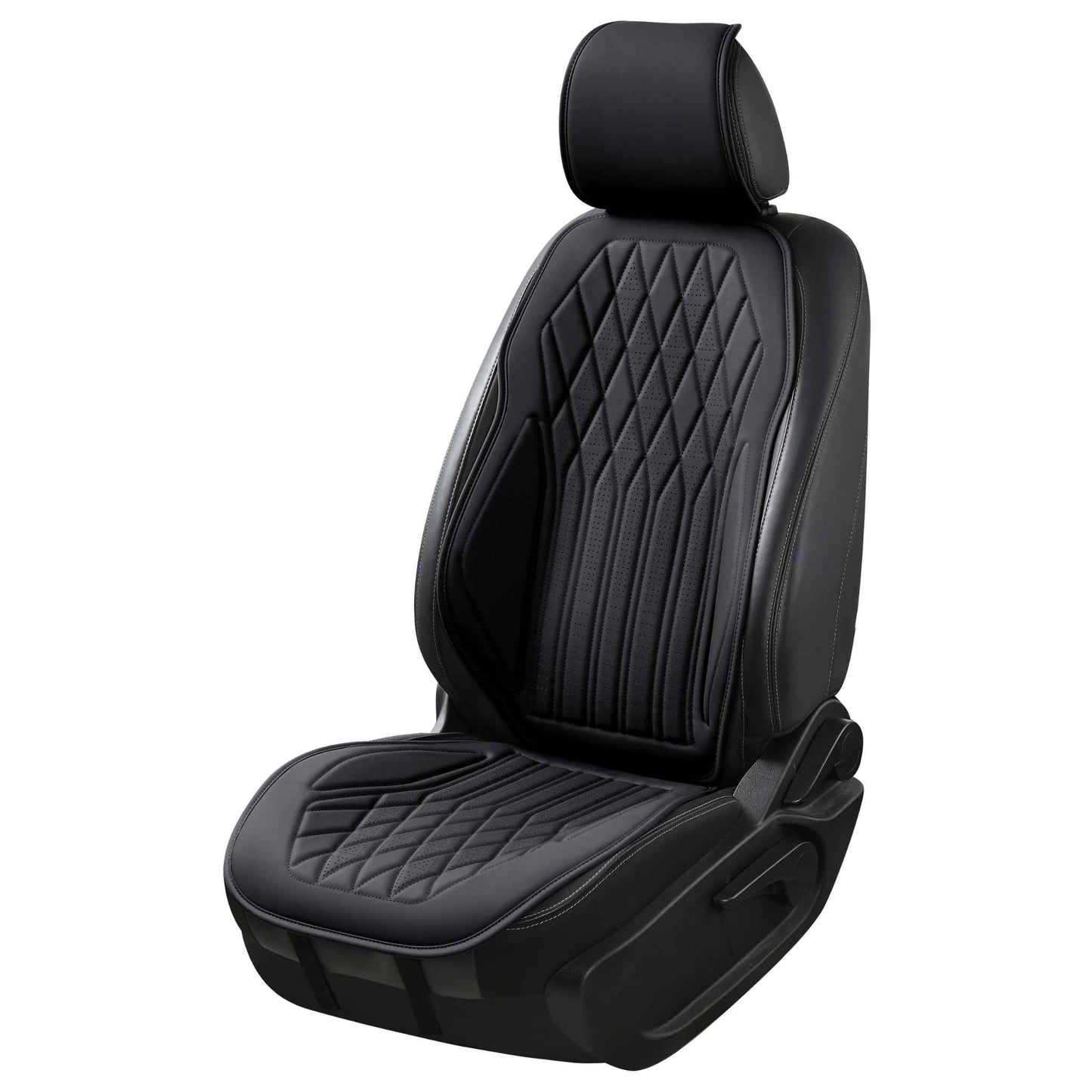 Luxus SeatSkin™ Housses de Siège en Similicuir à Motif Losanges | Noir Onyx