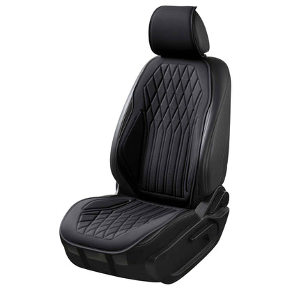 Luxus SeatSkin™ Housses de Siège en Similicuir à Motif Losanges | Noir Onyx