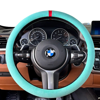 Couvre Volant Complet en Alcantara - Bleu Tiffany