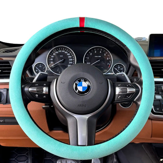 Couvre Volant Complet en Alcantara - Bleu Tiffany