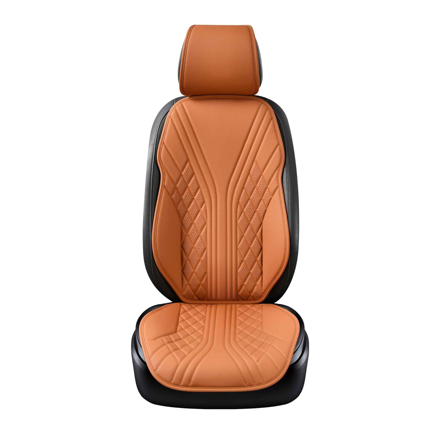 Luxus SeatSkin™ Housses de Siège en Similicuir à Motif Hybride | Marron Caramel
