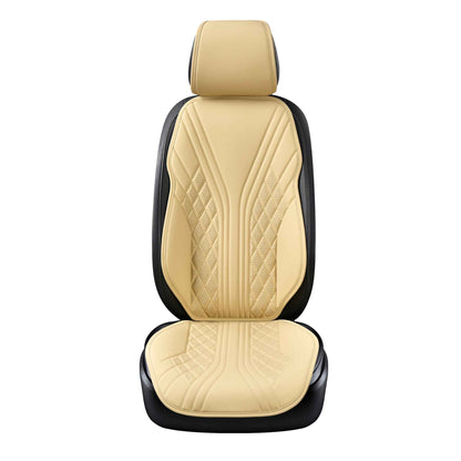Luxus SeatSkin™ Housses de Siège en Similicuir à Motif Hybride | Beige Crème