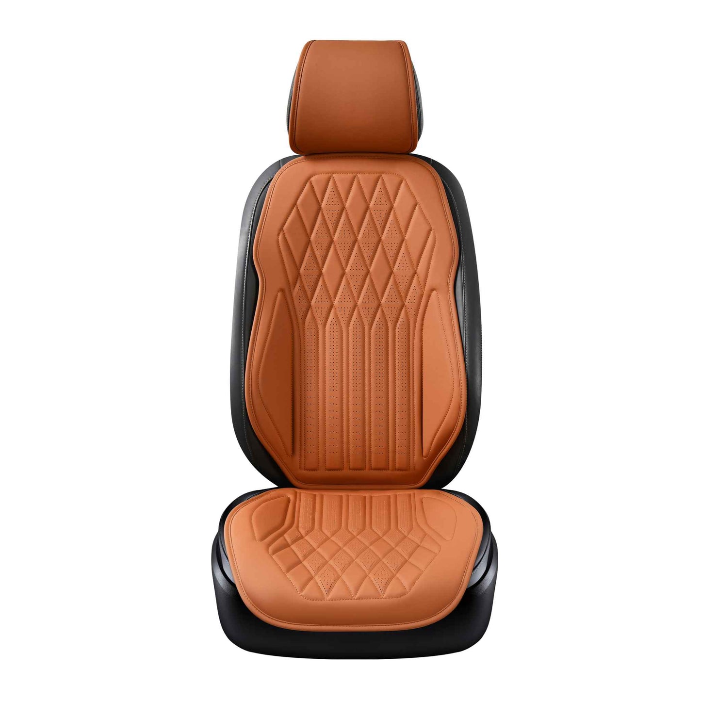 Luxus SeatSkin™ Housses de Siège en Similicuir à Motif Losanges | Marron Caramel