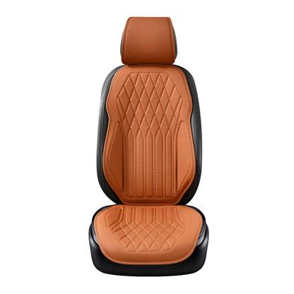 Luxus SeatSkin™ Housses de Siège en Similicuir à Motif Losanges | Marron Caramel