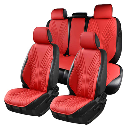 Luxus SeatSkin™ Housses de Siège en Similicuir à Motif Hybride | Rouge Ferrari