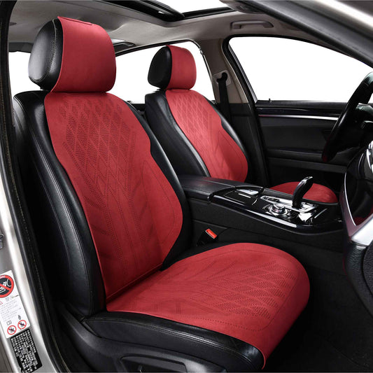 Luxus SeatSkin™ Housses de Siège en Suédine à Motif Losanges | Rouge Cerise