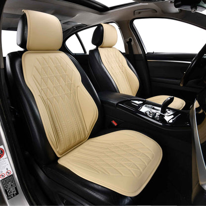 Luxus SeatSkin™ Housses de Siège en Similicuir à Motif Losanges | Beige Crème