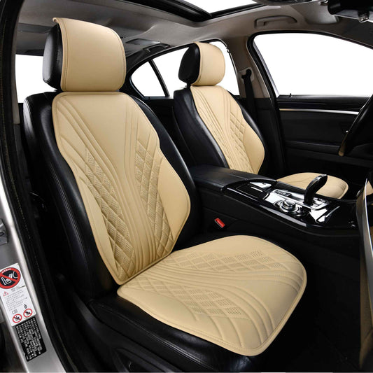 Luxus SeatSkin™ Housses de Siège en Similicuir à Motif Hybride | Beige Crème