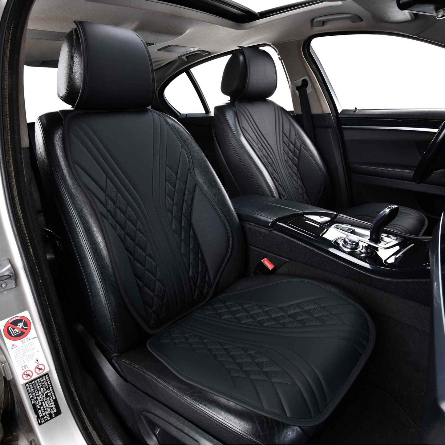 Luxus SeatSkin™ Housses de Siège en Similicuir à Motif Hybride | Noir
