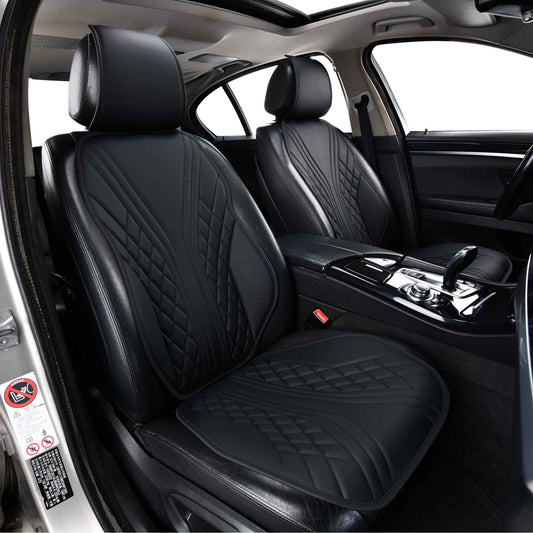 Luxus SeatSkin™ Housses de Siège en Similicuir à Motif Hybride | Noir
