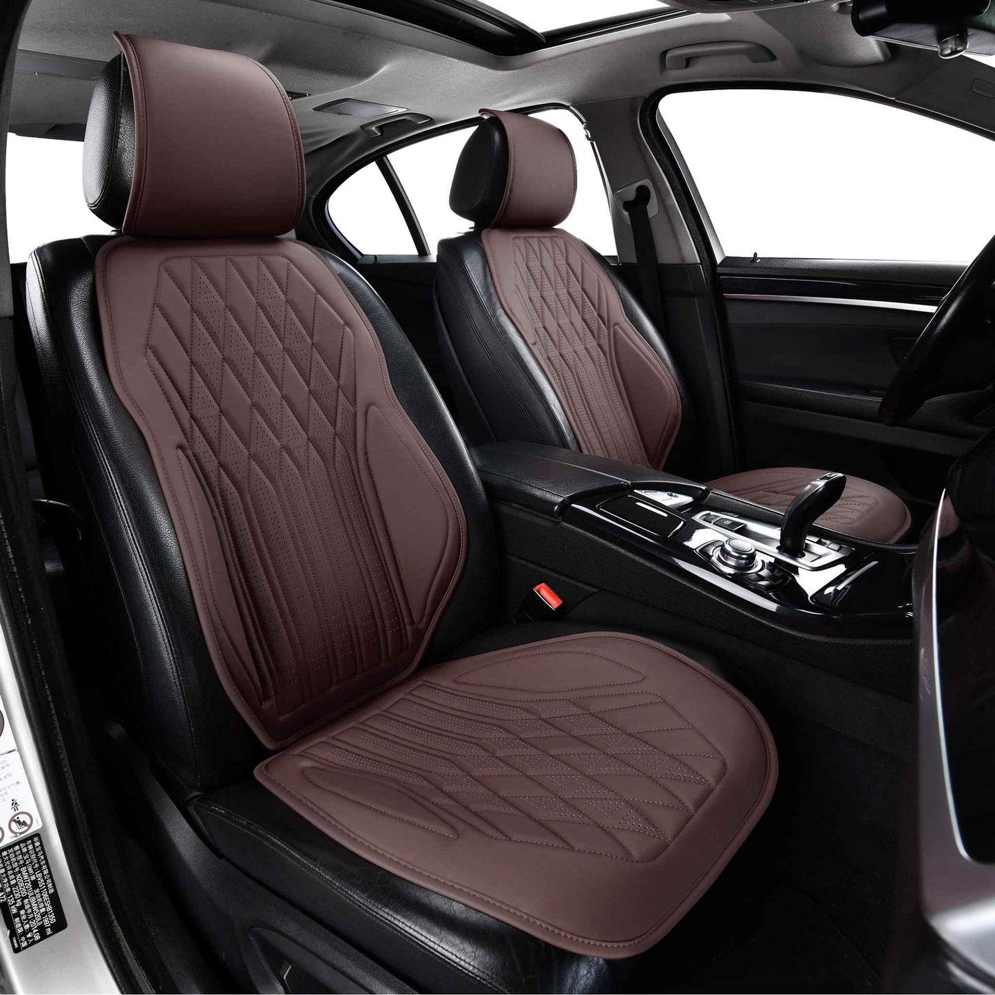 Luxus SeatSkin™ Housses de Siège en Similicuir à Motif Losanges | Marron Chocolat