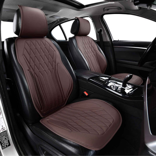 Luxus SeatSkin™ Housses de Siège en Similicuir à Motif Losanges | Marron Chocolat