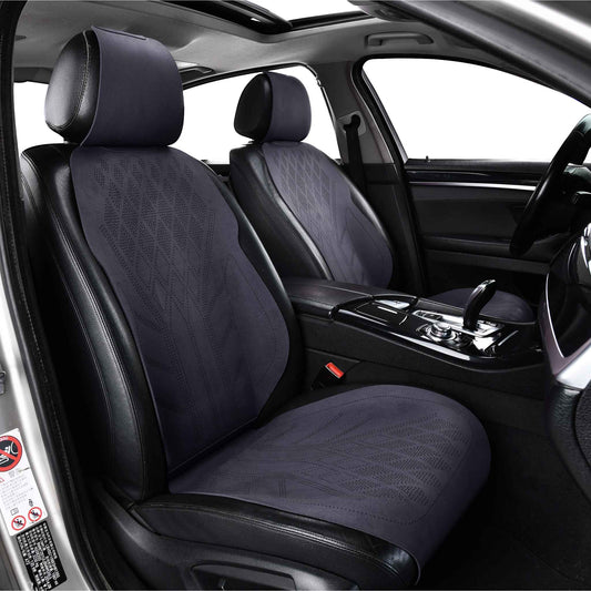 Luxus SeatSkin™ Housses de Siège en Suédine à Motif Losanges | Noir