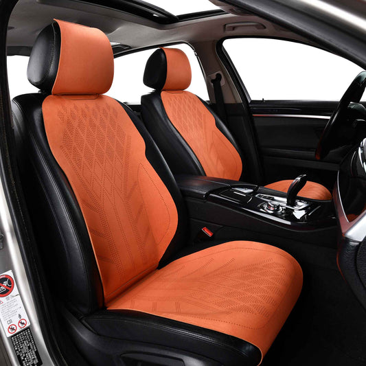 Luxus SeatSkin™ Housses de Siège en Suédine à Motif Losanges | Orange Lava
