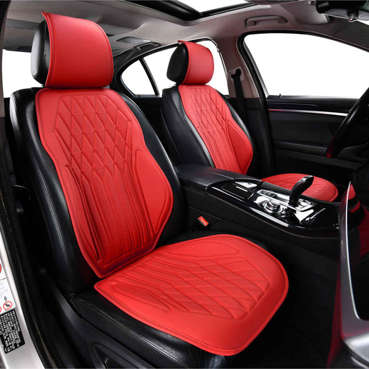 Luxus SeatSkin™ Housses de Siège en Similicuir à Motif Losanges | Rouge Ferrari