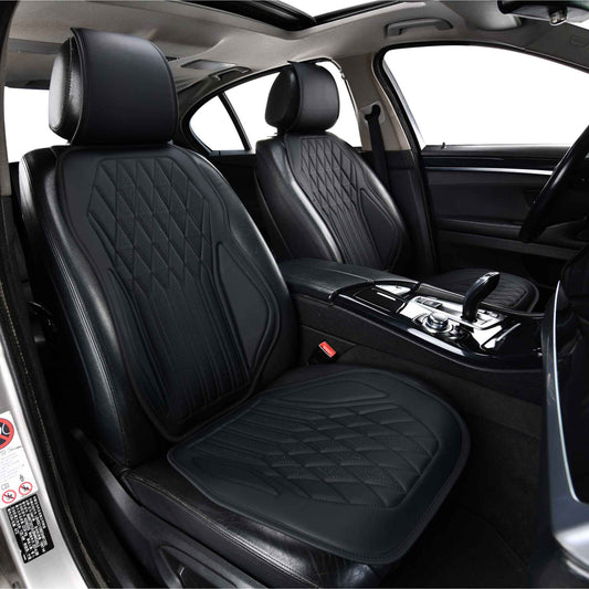 Luxus SeatSkin™ Housses de Siège en Similicuir à Motif Losanges | Noir Onyx