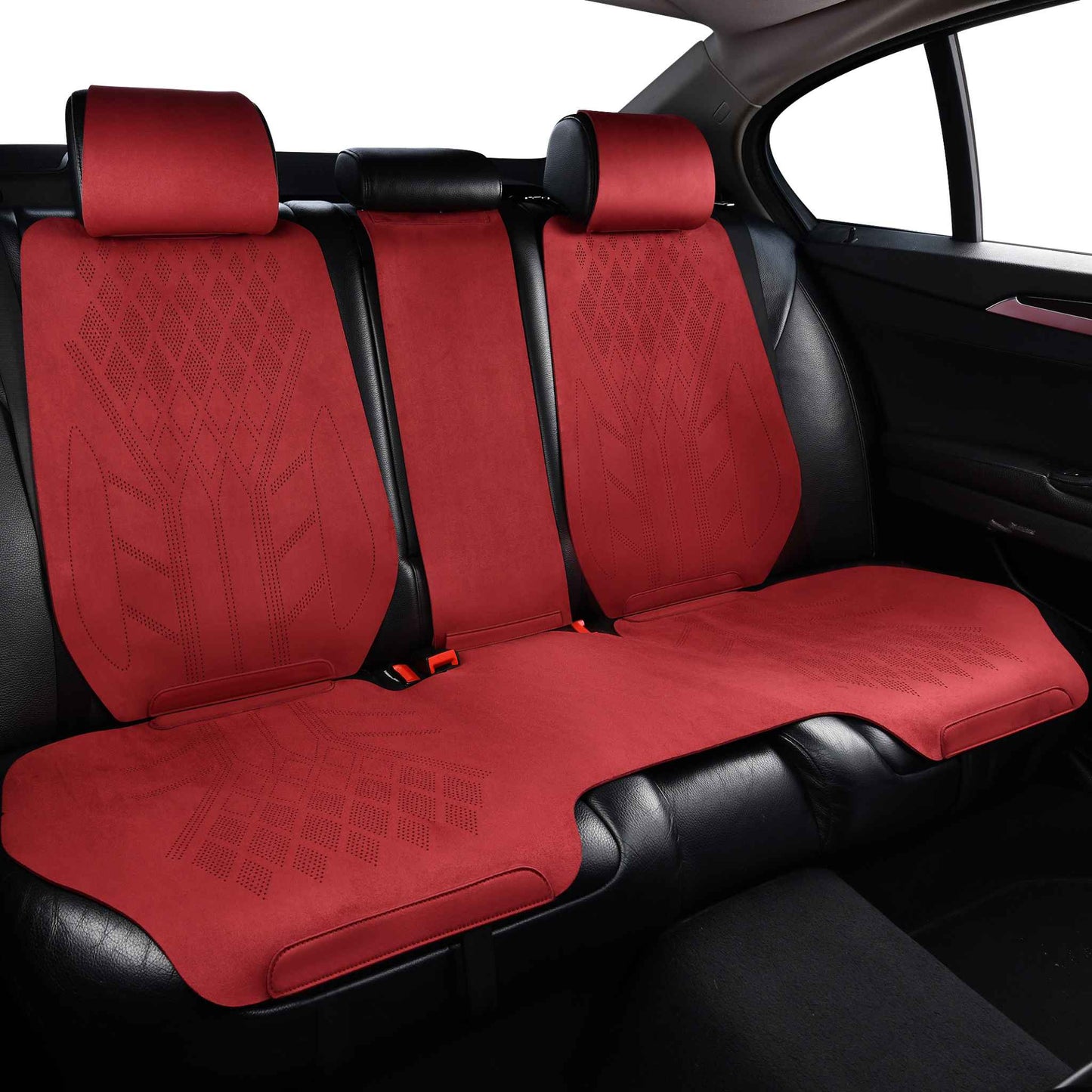 Luxus SeatSkin™ Housses de Siège en Suédine à Motif Losanges | Rouge Cerise