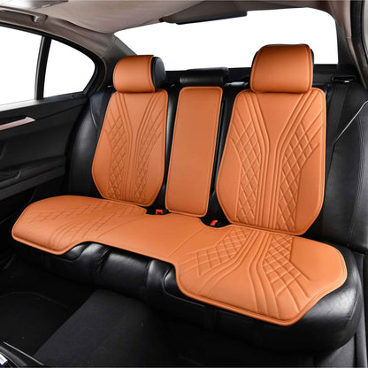 Luxus SeatSkin™ Housses de Siège en Similicuir à Motif Hybride | Marron Caramel