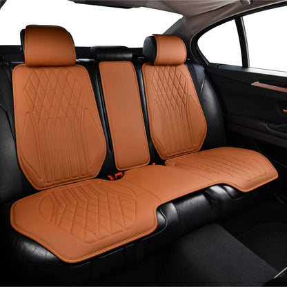 Luxus SeatSkin™ Housses de Siège en Similicuir à Motif Losanges | Marron Caramel