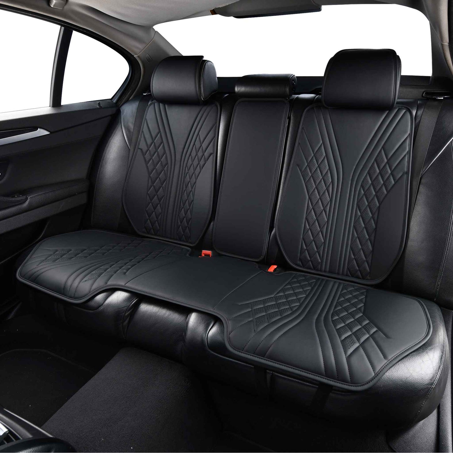 Luxus SeatSkin™ Housses de Siège en Similicuir à Motif Hybride | Noir