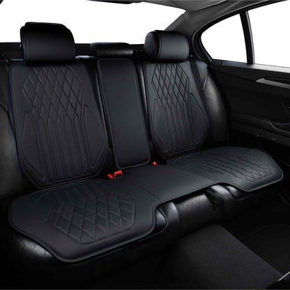 Luxus SeatSkin™ Housses de Siège en Similicuir à Motif Losanges | Noir Onyx