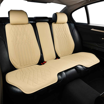 Luxus SeatSkin™ Housses de Siège en Similicuir à Motif Losanges | Beige Crème