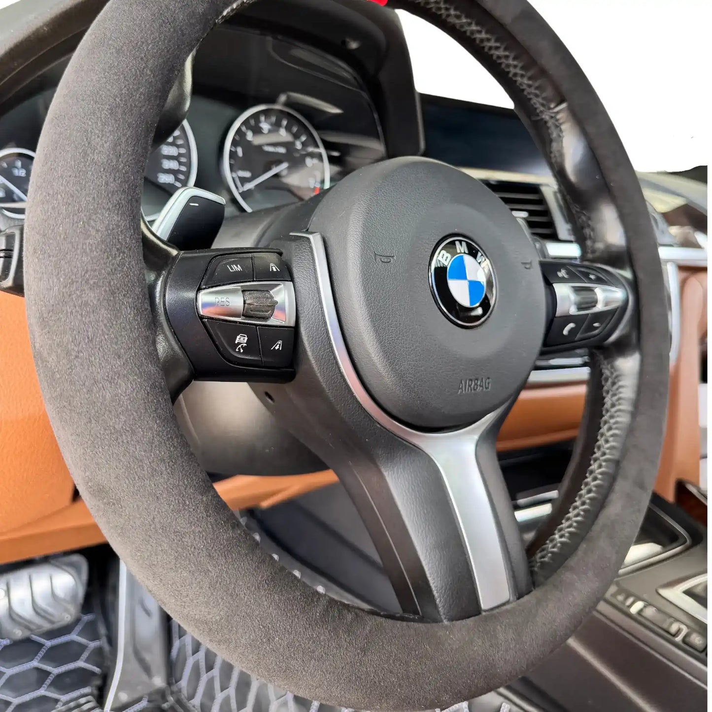 Couvre Volant Complet en Alcantara - Nero
