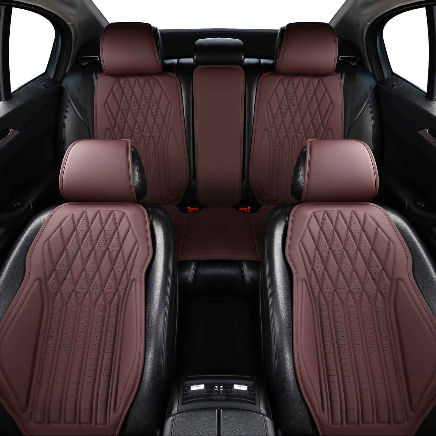 Luxus SeatSkin™ Housses de Siège en Similicuir à Motif Losanges | Rouge Ferrari