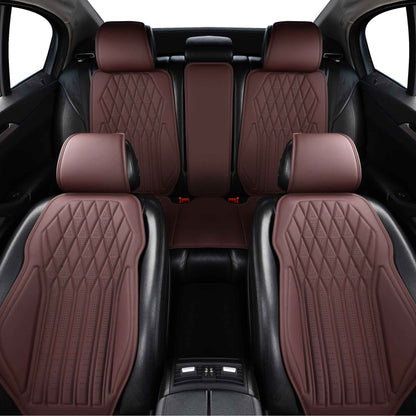 Luxus SeatSkin™ Housses de Siège en Similicuir à Motif Losanges | Rouge Ferrari