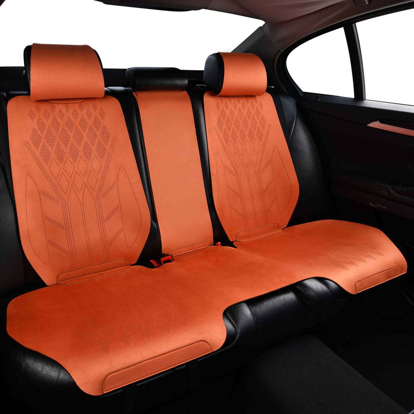Luxus SeatSkin™ Housses de Siège en Suédine à Motif Losanges | Orange Lava