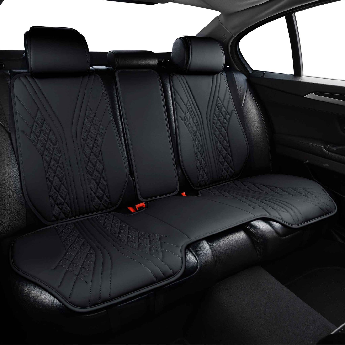 Luxus SeatSkin™ Housses de Siège en Similicuir à Motif Hybride | Noir