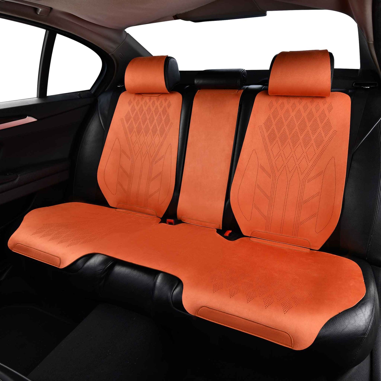 Luxus SeatSkin™ Housses de Siège en Suédine à Motif Losanges | Orange Lava