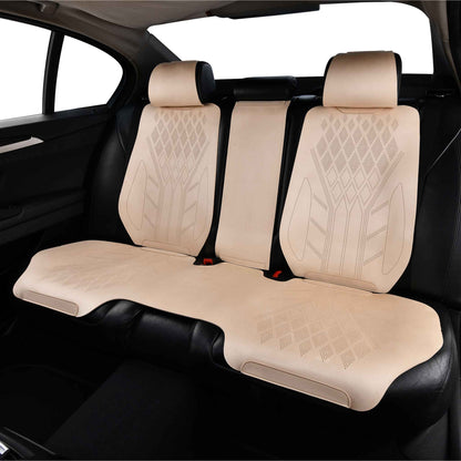 Luxus SeatSkin™ Housses de Siège sur Mesure en Suédine – Motif Losange Beige Crème