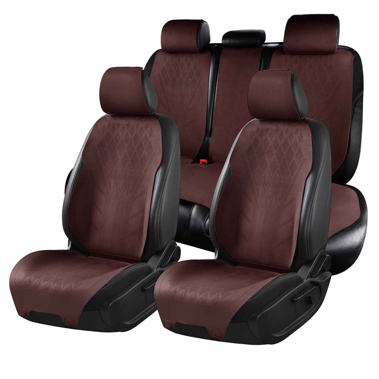 Luxus SeatSkin™ Housses de Siège en Suédine à Motif Losanges | Marron Chocolat