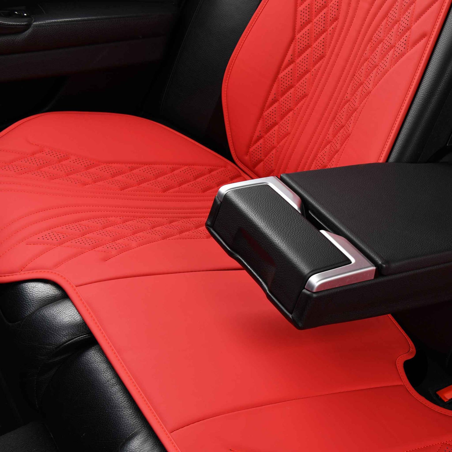 Luxus SeatSkin™ Housses de Siège en Similicuir à Motif Hybride | Noir