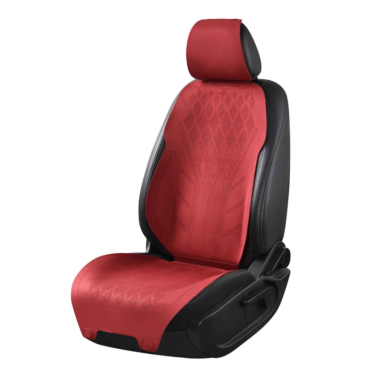 Luxus SeatSkin™ Housses de Siège en Suédine à Motif Losanges | Rouge Cerise