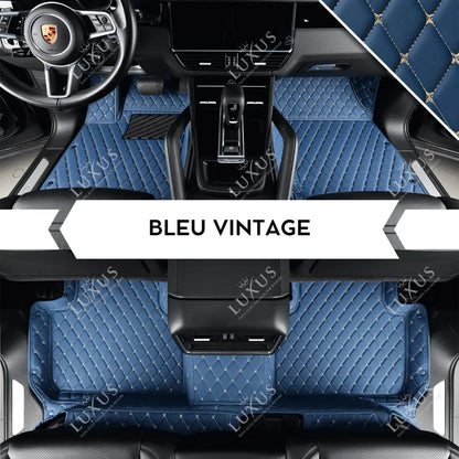 Tapis de Sol Premium Sur Mesure en 3D | Motif Losange | Bleu Vintage