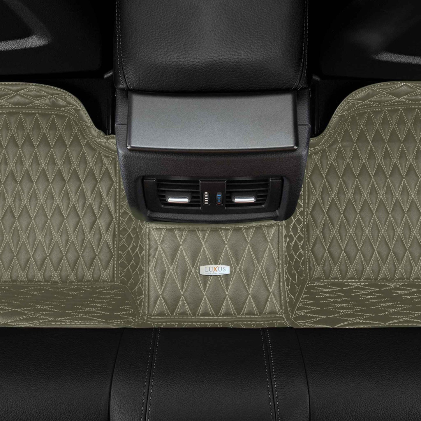Tapis de Sol Premium Sur Mesure en 3D | Motif Double Losange | Brun Kaki