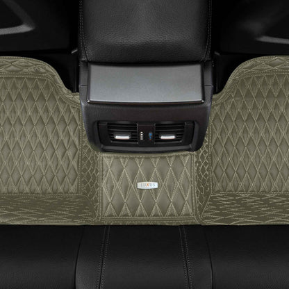 Tapis de Sol Premium Sur Mesure en 3D | Motif Double Losange | Brun Kaki